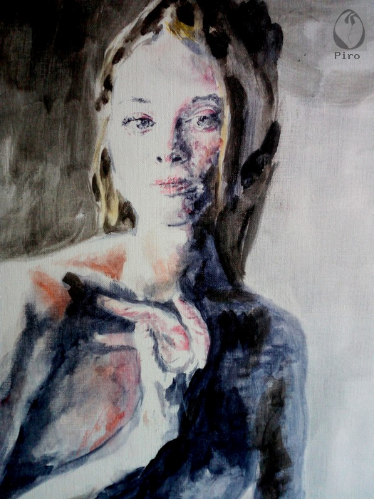 oil on paper - olio su carta di Piro